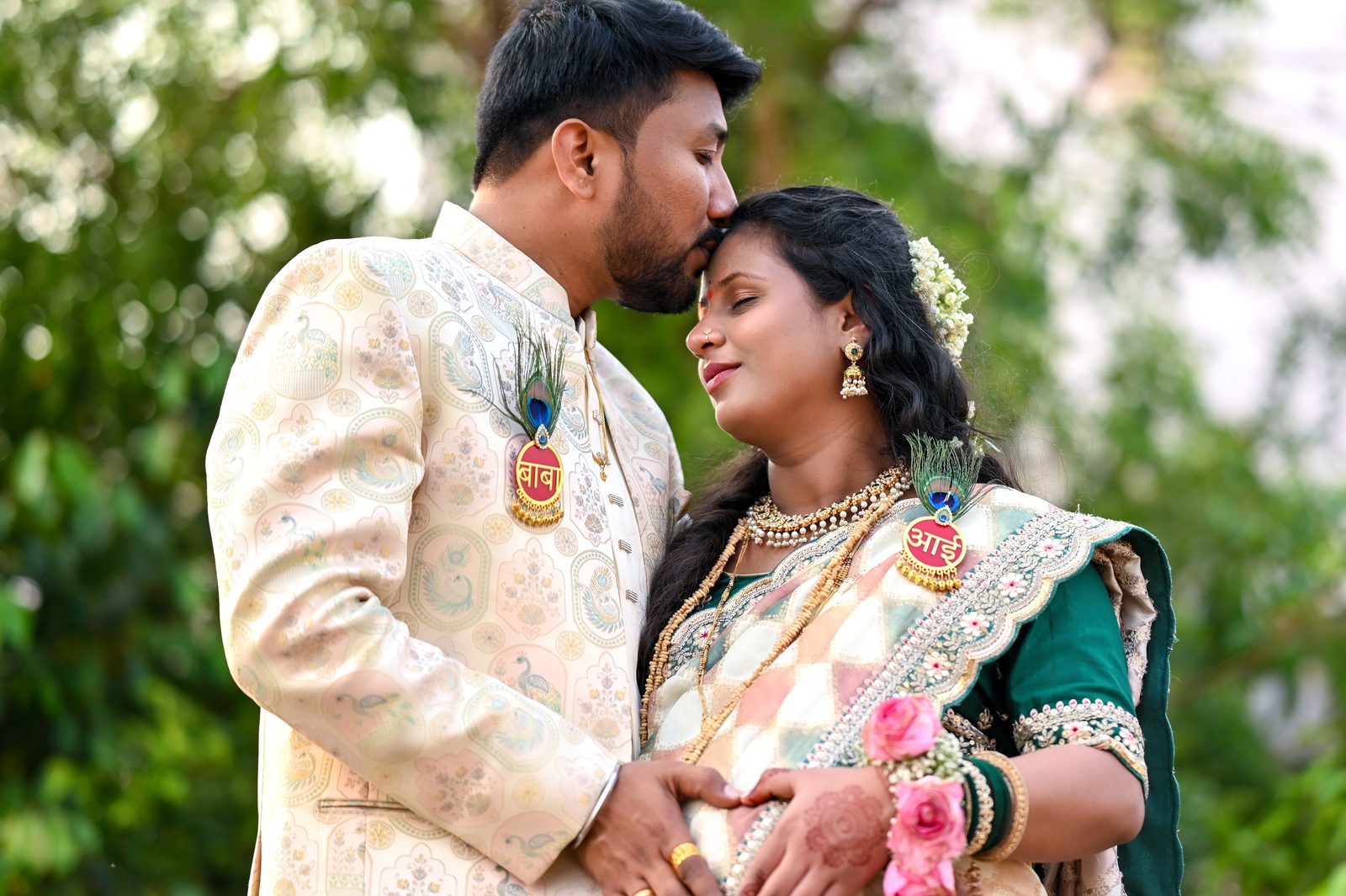 Baby shower couple portrait